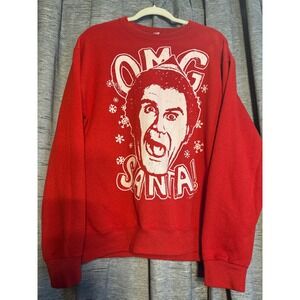 Elf Movie‎ OMG Santa! Red Crewneck Sweatshirt Christmas Holiday Medium